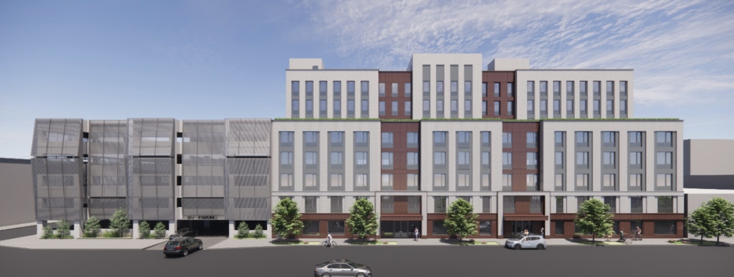 Rendering of new project to be built on 325, 335, and 337 South Broadway. Courtesy of Urban Builders Collaborative